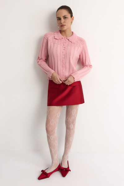 Кардиган с отложным воротником TOPTOP, цвет: розовый, TT.051.18934.300 купить онлайн