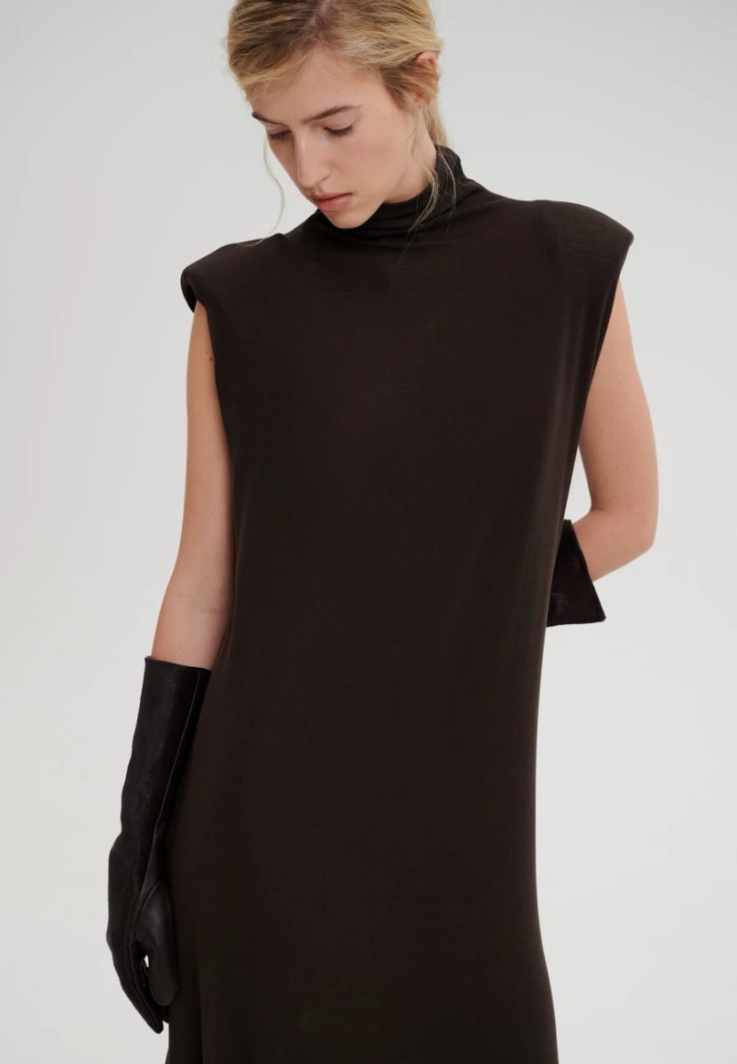 Платье с воротником-стойкой CHUBA, цвет: коричневый,  купить онлайн