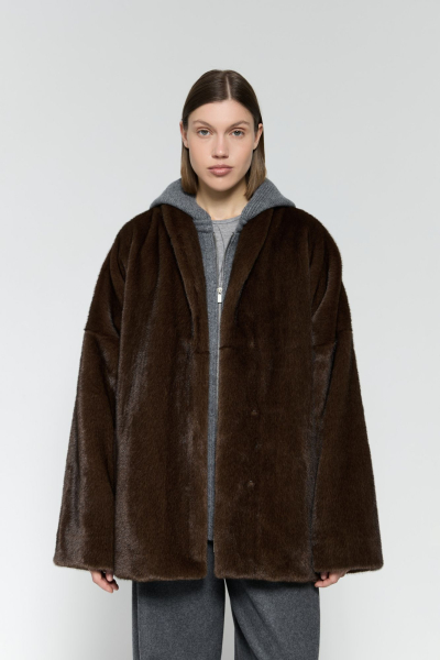 Полупальто меховое AROUND, цвет: коричневый, 210_70P01 купить онлайн Полупальто меховое AROUND, цвет: коричневый, 210_70P01 купить онлайн