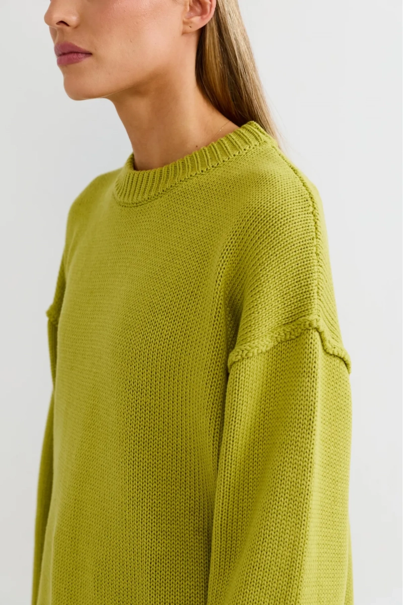 Джемпер с наружными швами Яблочный Erist store, цвет: зеленый, НФ-00003241 купить онлайн