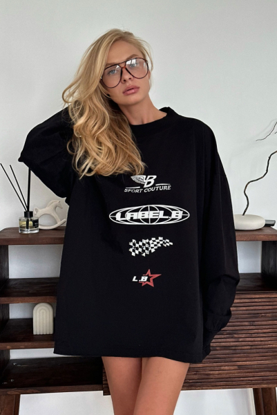 Лонгслив объемный RACING BLACK Лонгслив объемный RACING BLACK
