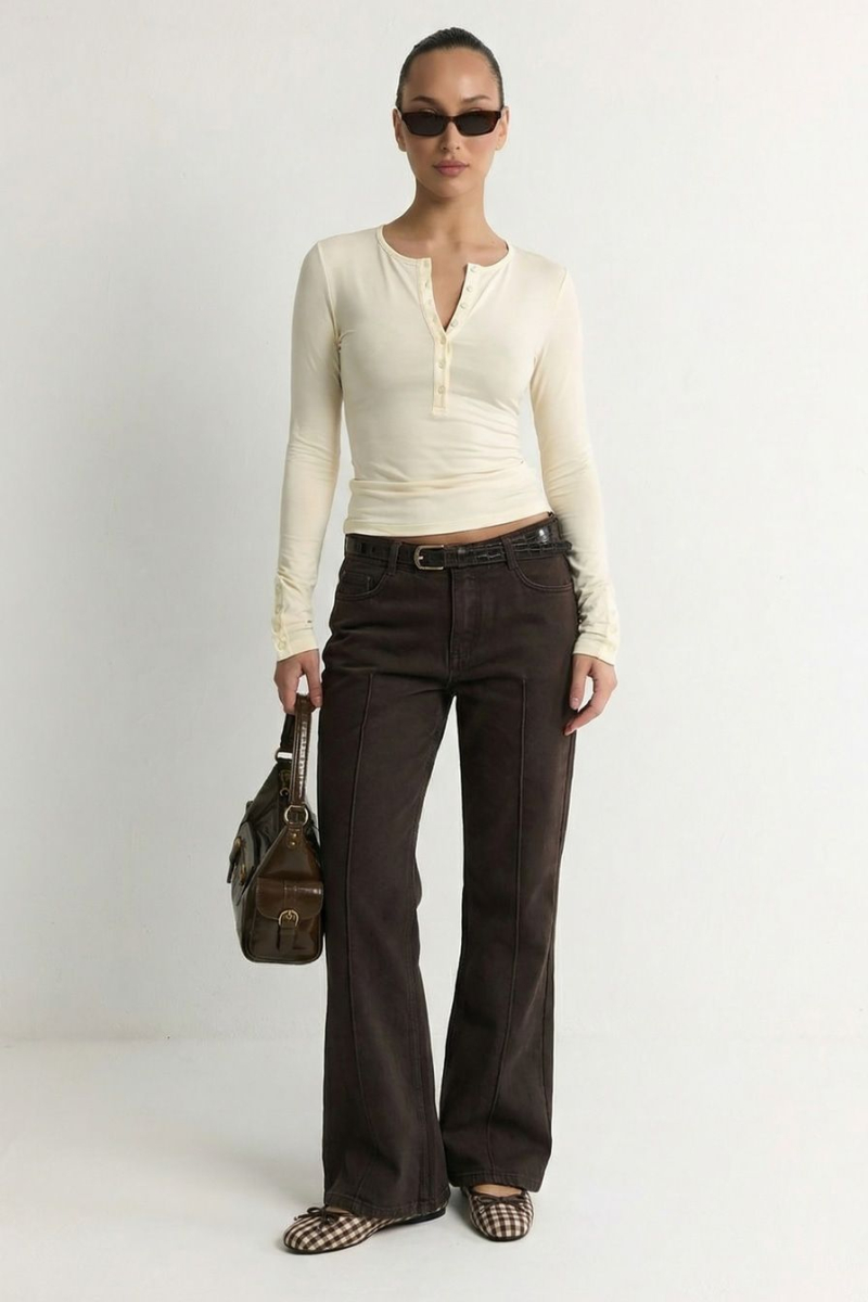 Лонгслив с рукавами на кнопках TOPTOP, цвет: Желтый, TT.025.17747.200 купить онлайн