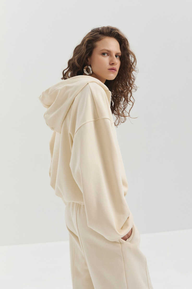 Худи из футера marte, цвет: бежевый,  купить онлайн