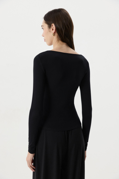 Лонгслив с декоративными пуговицами Charmstore, цвет: Черный, 205-51365-880 купить онлайн