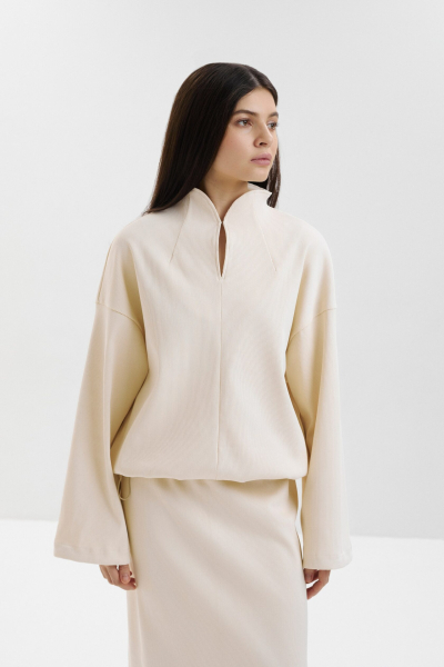 Свитшот с акцентным вырезом marte, цвет: бежевый,  купить онлайн