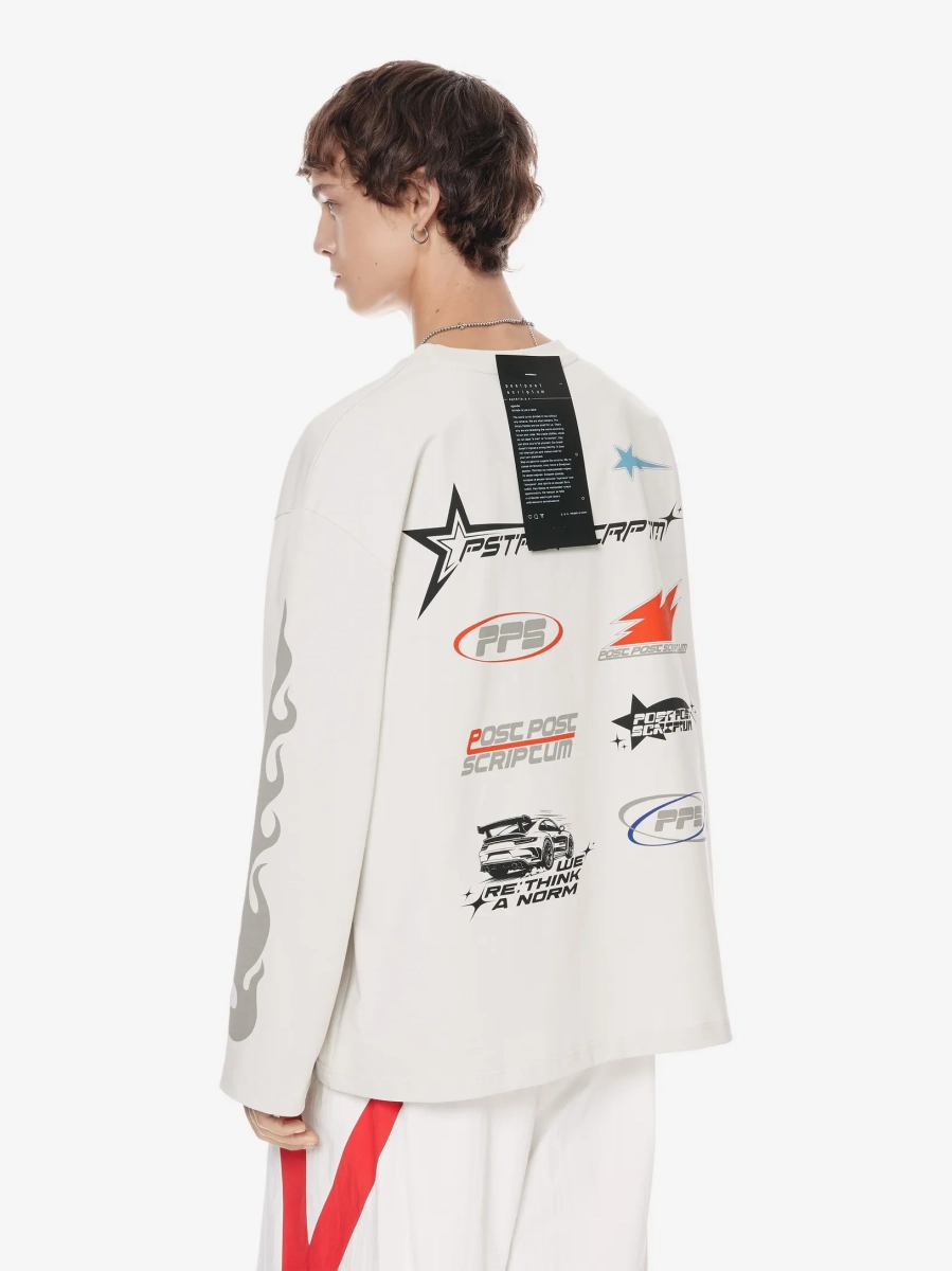 Лонгслив с потертым принтом p.p.s., цвет: белый, 1124.001.00.02.101 купить онлайн