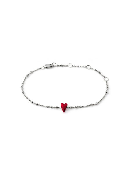 Серебряный браслет на цепочке «Валентина полюбила»