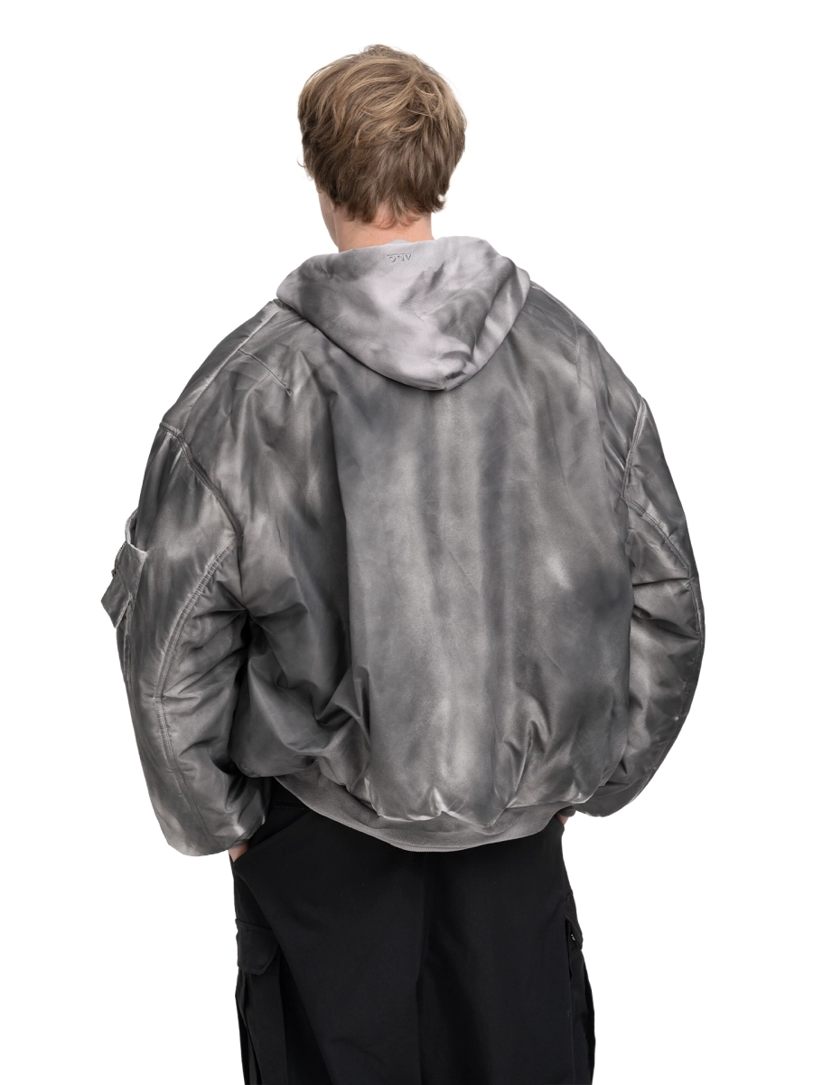 Бомбер с капюшоном ABC, цвет: серый, 00-283 купить онлайн