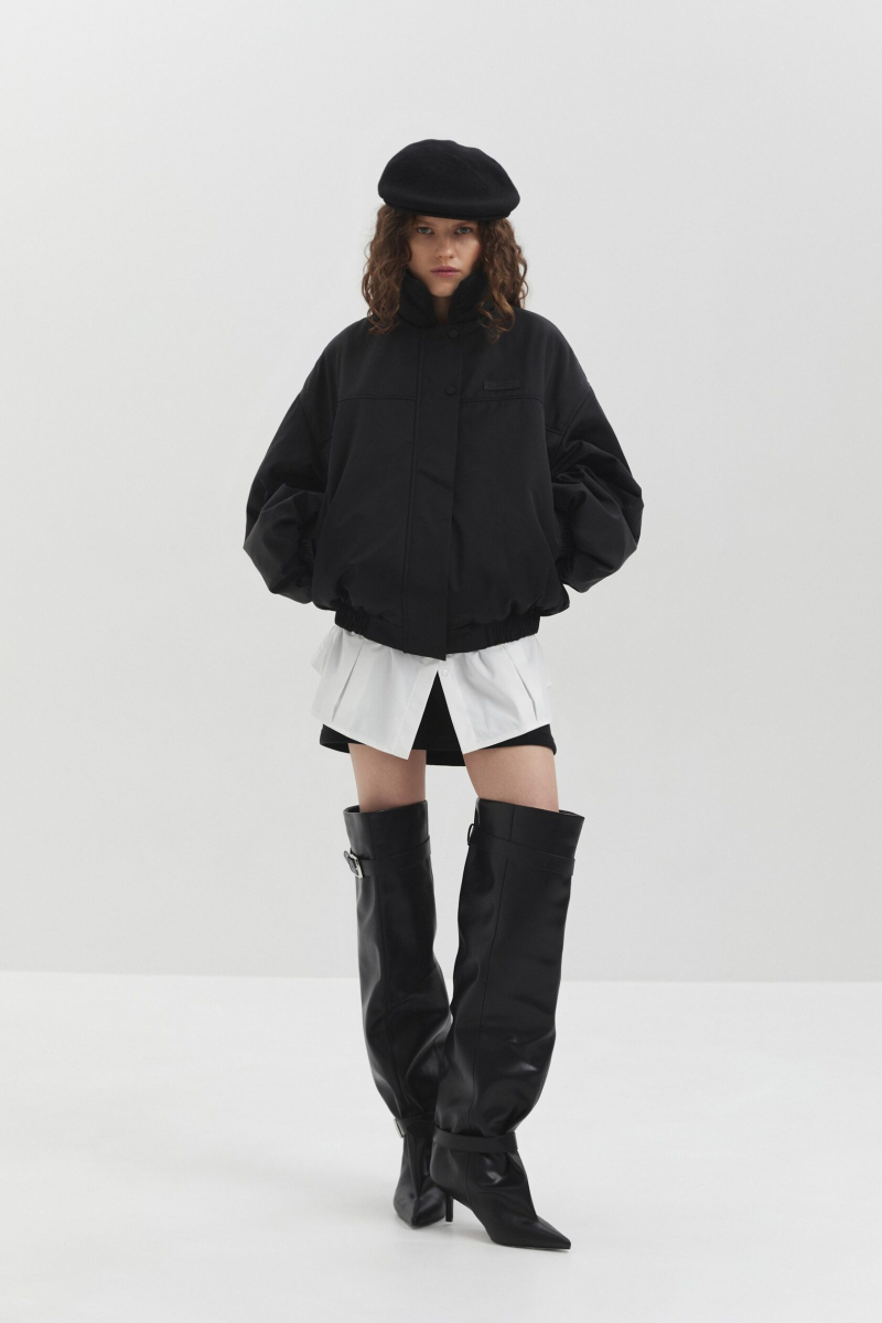 Бомбер укороченный marte, цвет: Черный,  купить онлайн