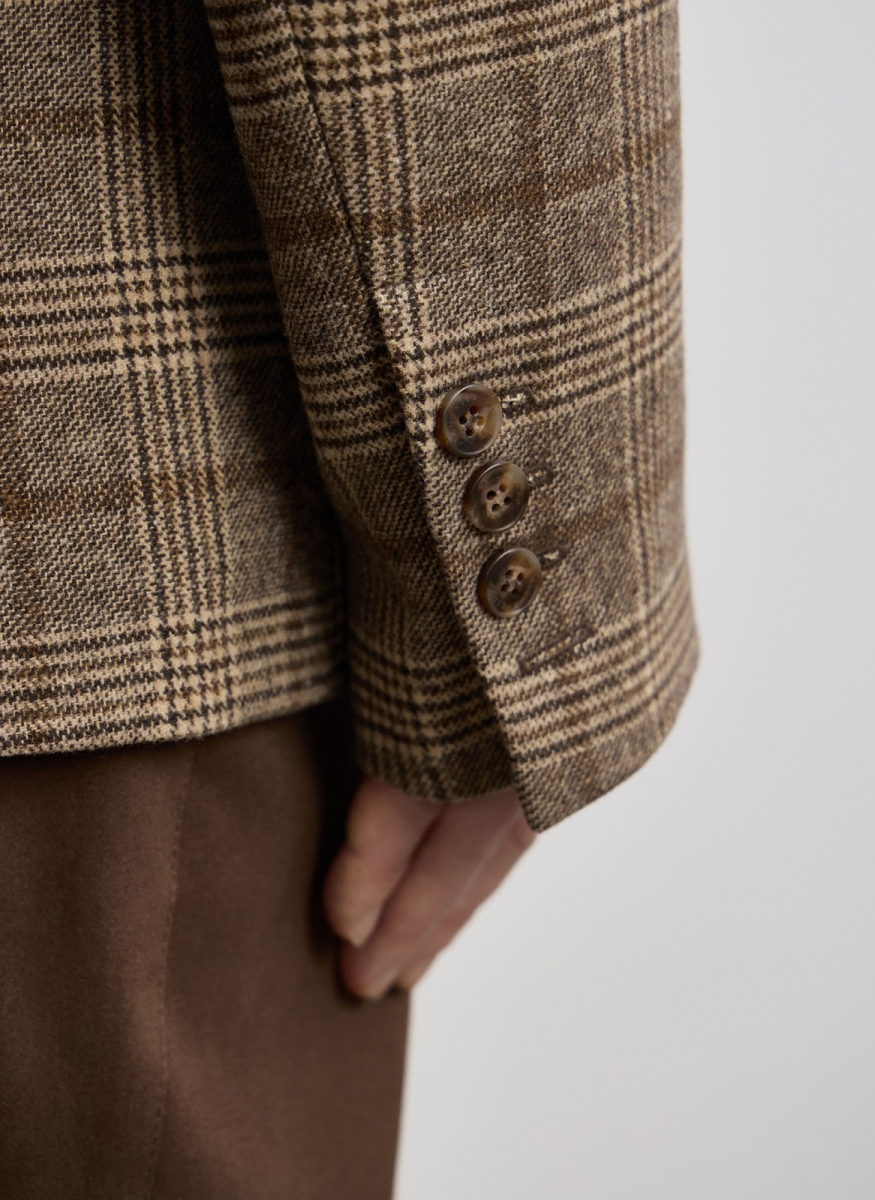 Пиджак из фактурной ткани с шерстью ALL WE NEED, цвет: коричневый,  купить онлайн