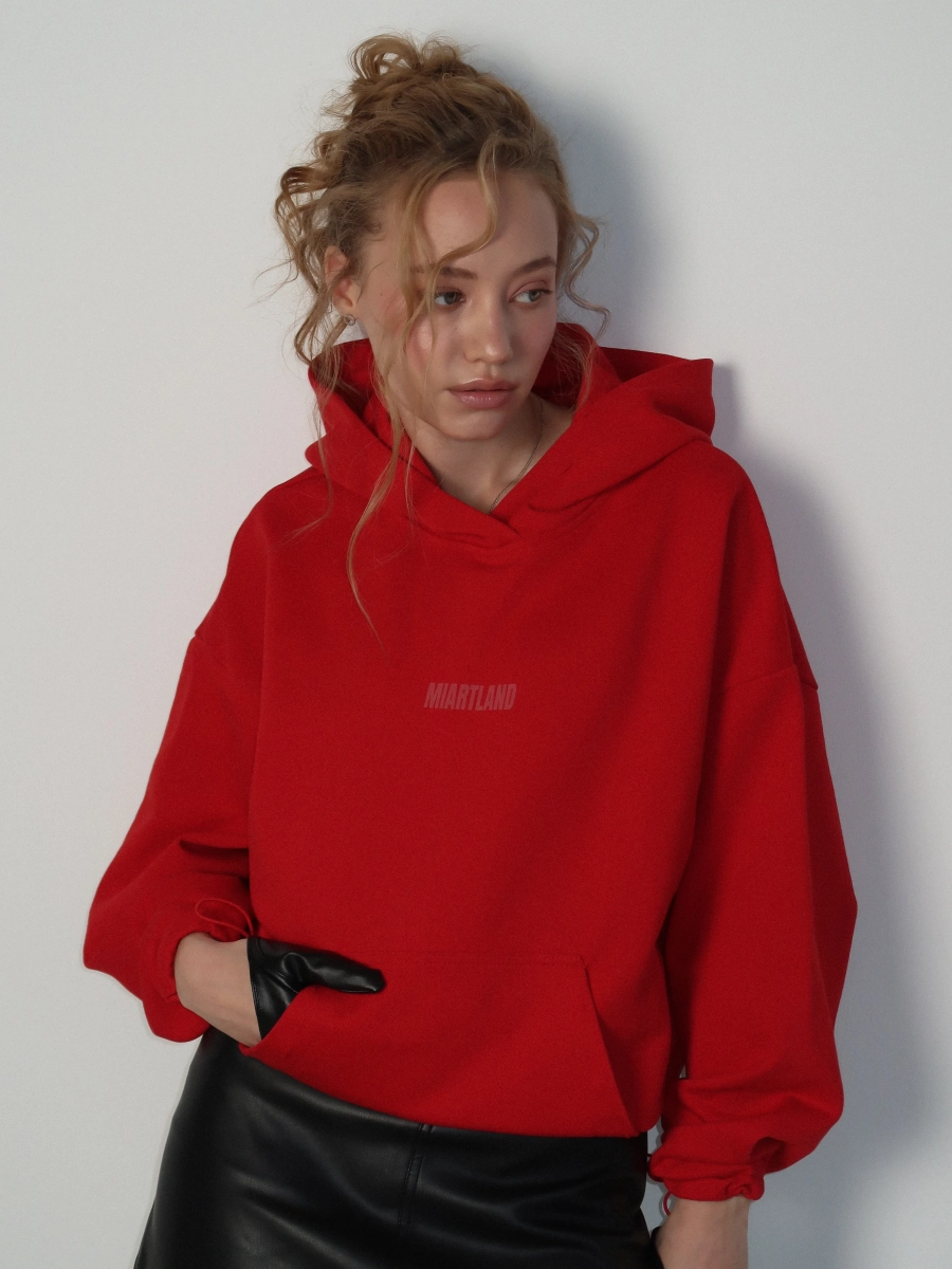 Худи «NO ROMANTIC» MIARTLAND, цвет: красный НФ/00000855 | новая женская коллекция купить онлайн