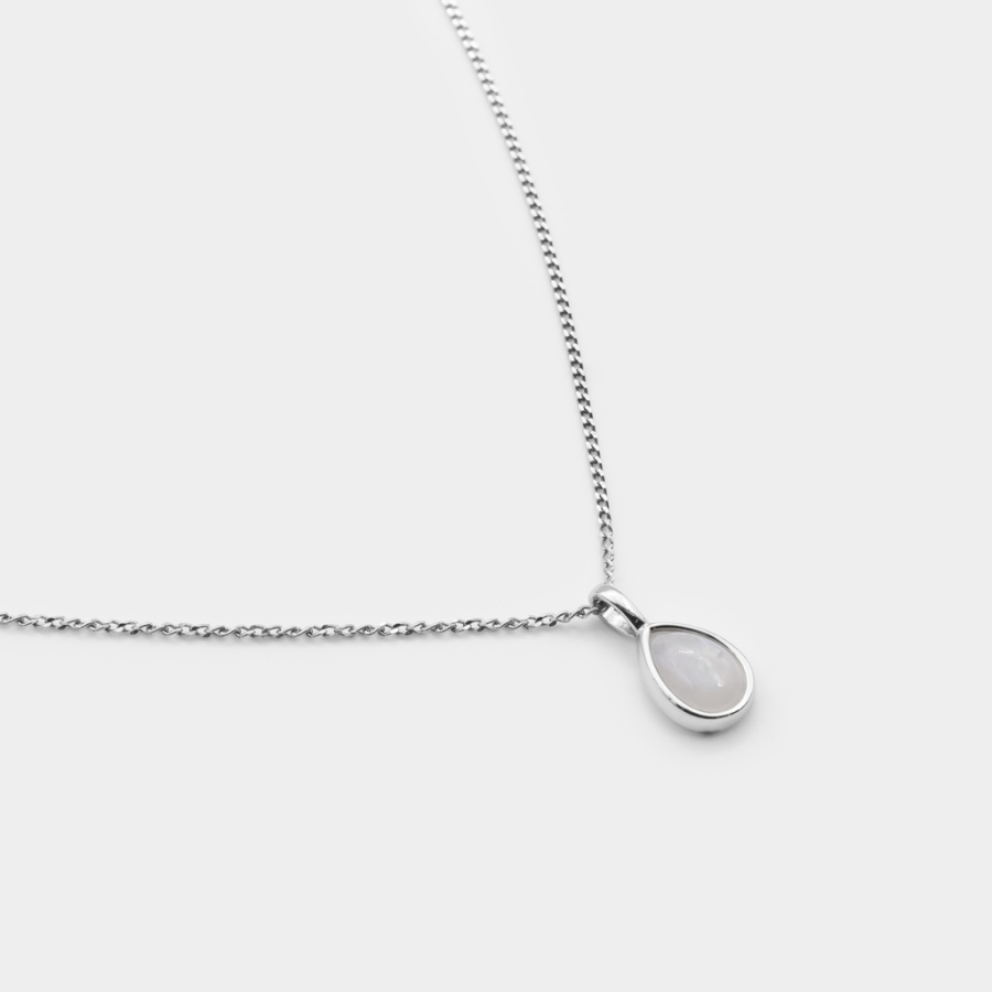 Колье с подвеской из лунного камня Lunar Darkrain, цвет: серебро, VD2001 купить онлайн Колье с подвеской из лунного камня Lunar Darkrain, цвет: серебро, VD2001 купить онлайн