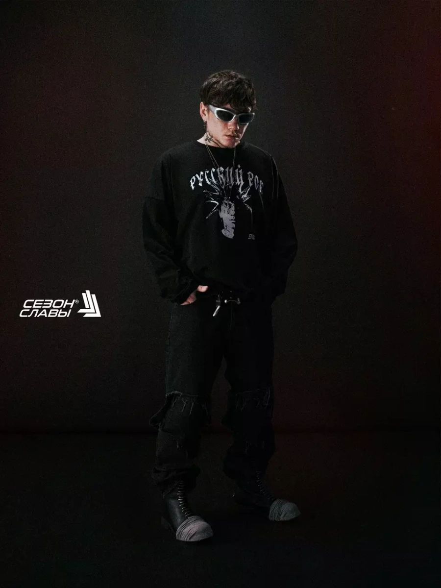 Лонгслив «Русский рок» СЕЗОН СЛАВЫ, цвет: Черный, 0409GT240202 купить онлайн