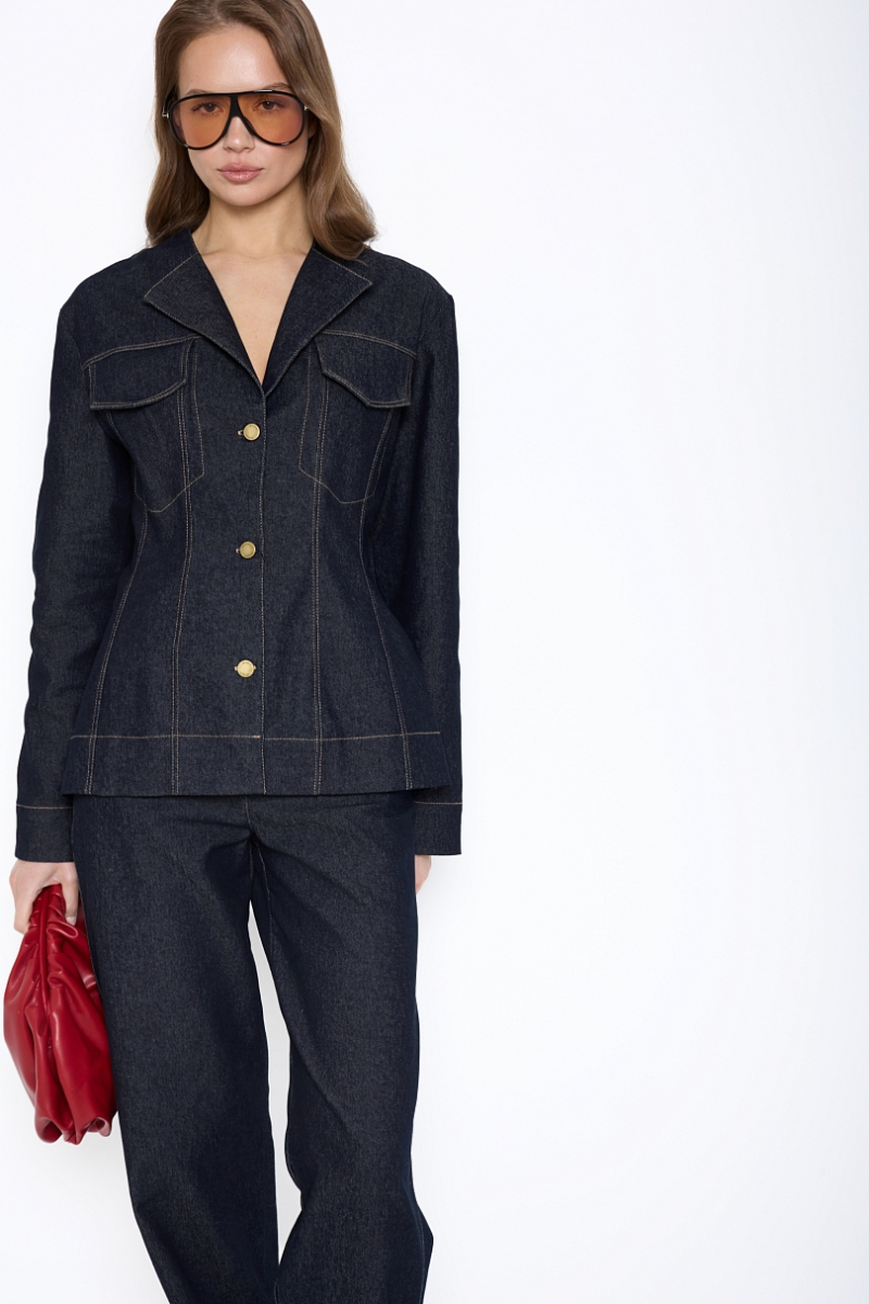 Жакет из сырого денима Ricoco, цвет: синий, 5072/4 купить онлайн