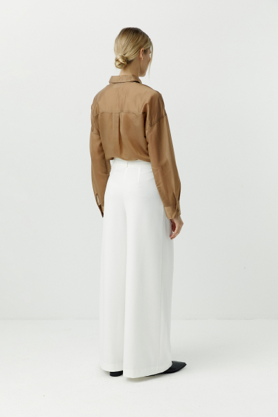 Брюки палаццо с глубокими складками Charmstore, цвет: белый, 101-17833-111 купить онлайн