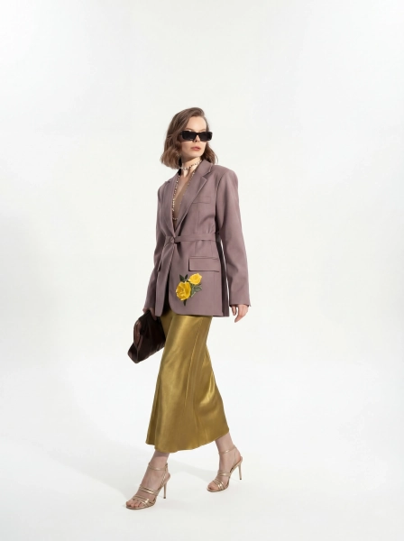 Жакет с поясом на одной стороне SAGAS, цвет: коричневый, 3100303 купить онлайн