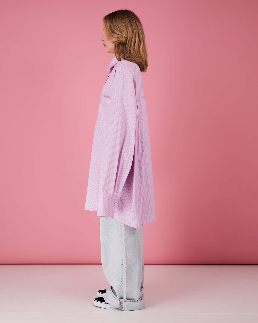 Рубашка макси оверсайз #20 TABOO, цвет: розовый, Rub20 купить онлайн