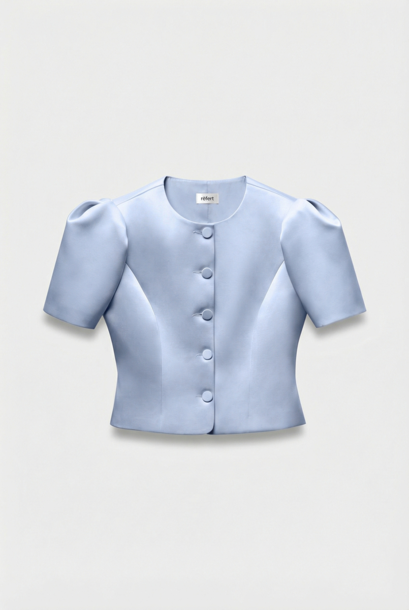 Жакет с объемными рукавами из сатина