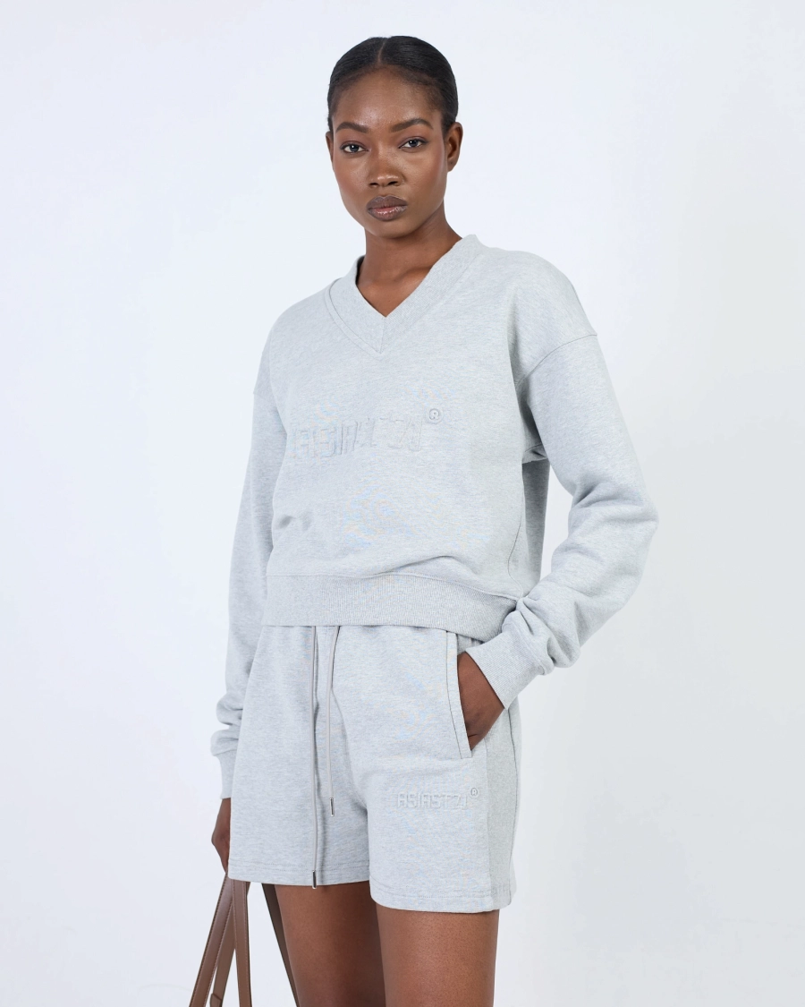 Свитшот укороченный с тиснением ASIA ST 71, цвет: серый, Ast71.swt-emboss-crop-grey купить онлайн