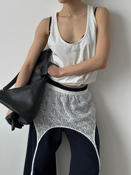 Кружевной пояс асимметричного кроя MIARTLAND, цвет: молочный НФ-00000876 купить онлайн