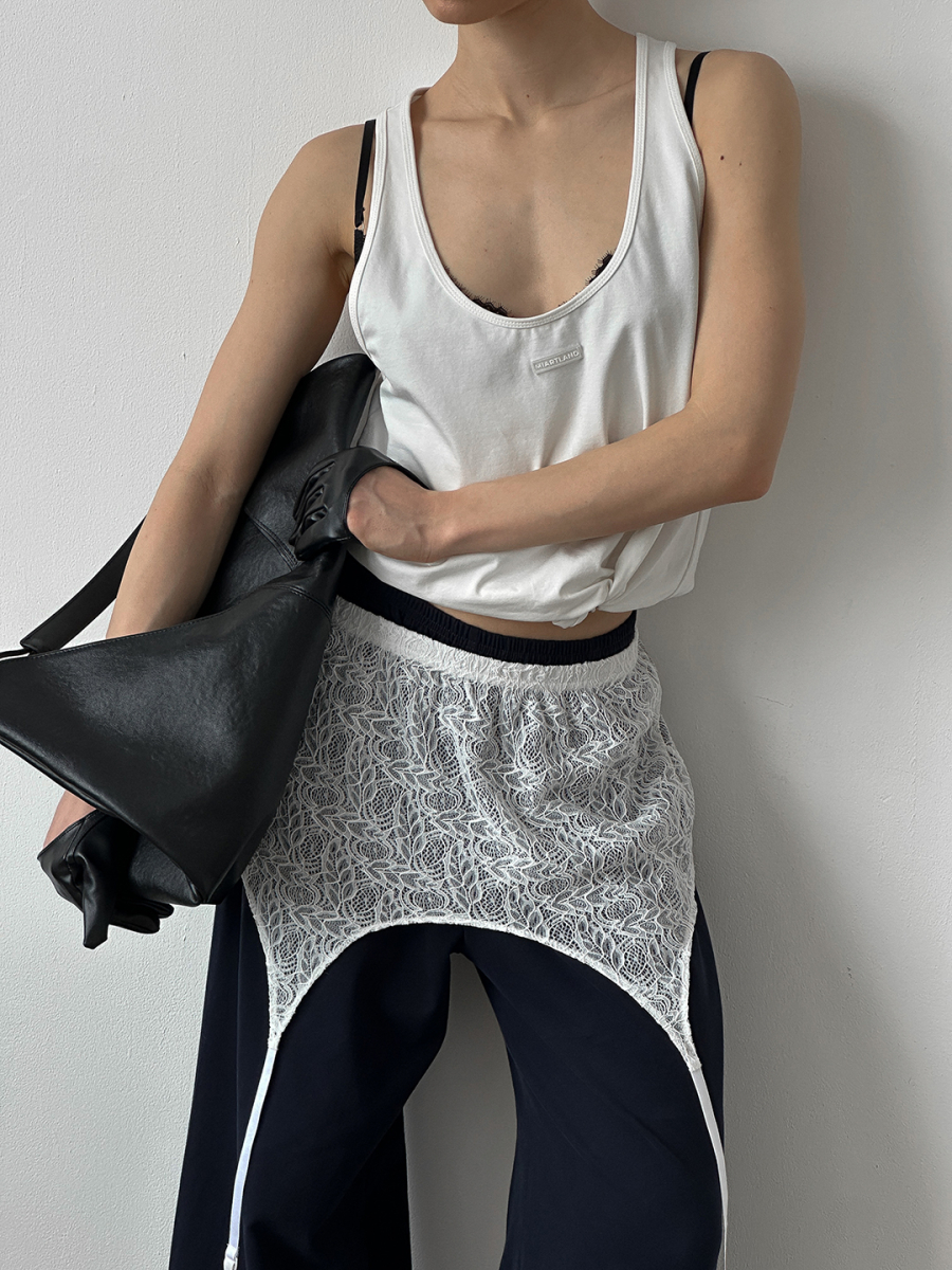 Кружевной пояс асимметричного кроя MIARTLAND, цвет: молочный НФ-00000876 купить онлайн