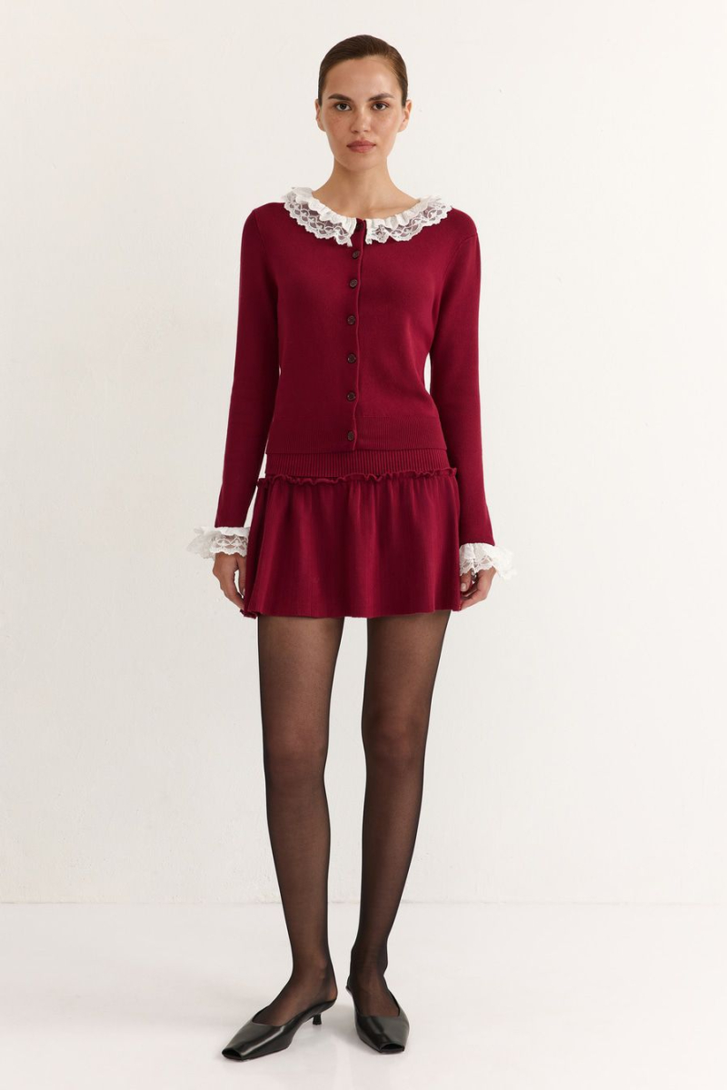 Юбка из смесовой вискозы TOPTOP, цвет: Бордовый, TT.070.17943.330 купить онлайн Юбка из смесовой вискозы TOPTOP, цвет: Бордовый, TT.070.17943.330 купить онлайн