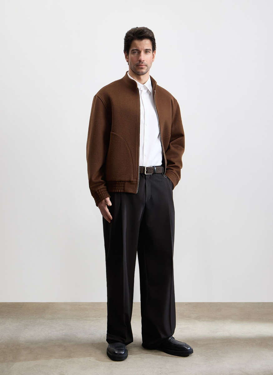 Бомбер из шерсти ALL WE NEED, цвет: коричневый,  купить онлайн