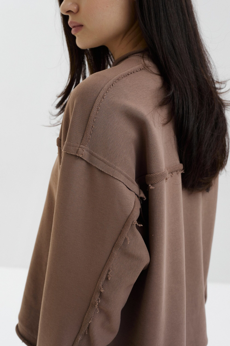 Свитшот с вывернутыми швами marte, цвет: коричневый,  купить онлайн