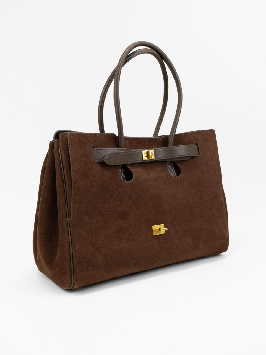 Сумка KASANDRA brand salad, цвет: suede gold chocolate J-704-PHR 7109 купить онлайн