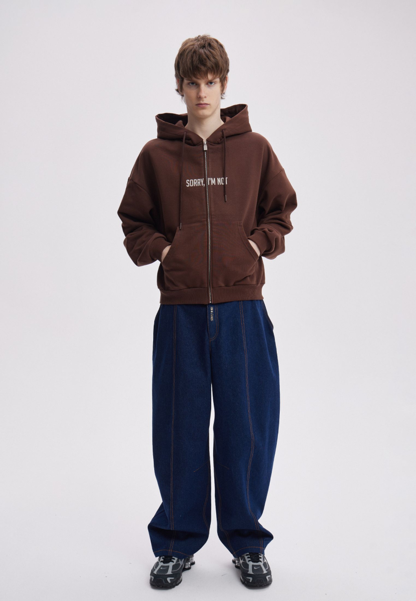 Худи ZIP BASIC LOGO SORRY, I’M NOT, цвет: коричневый,  купить онлайн