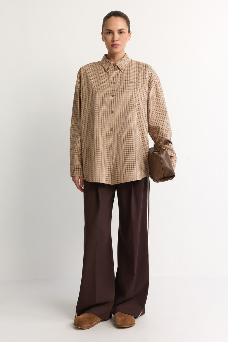 Рубашка прямого силуэта TOPTOP, цвет: бежевый, TT.021.18819.111 купить онлайн