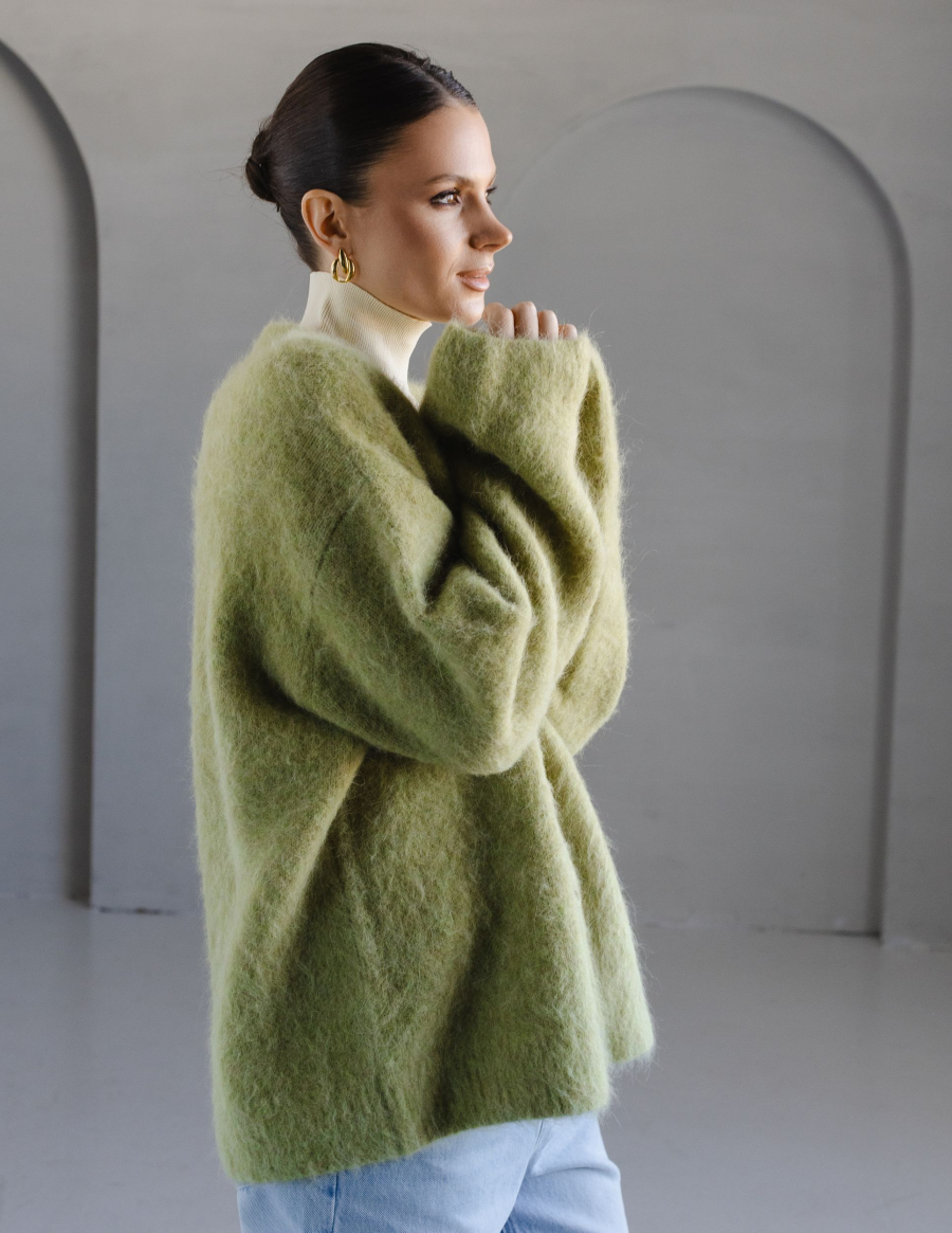 Кардиган альпака VLVT, цвет: зеленый, 00-00005307 купить онлайн