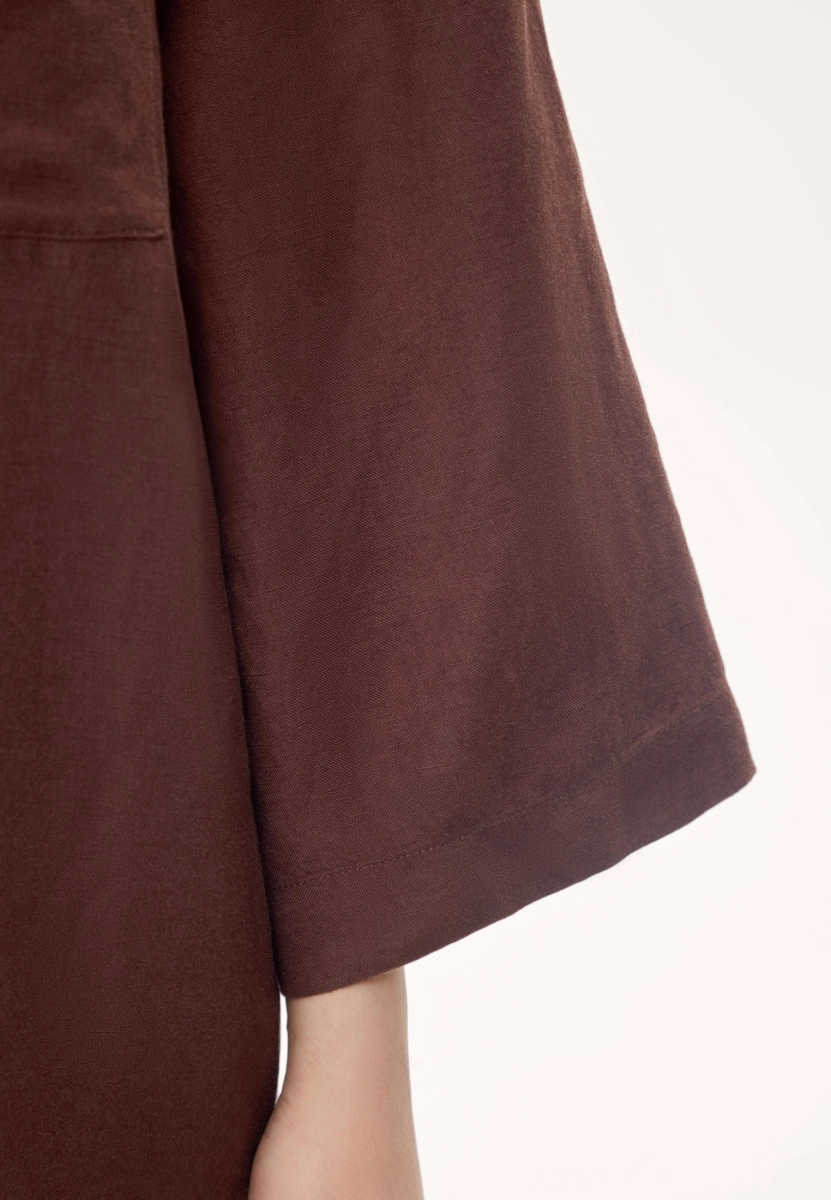 Женская блуза льняная MUTED, цвет: коричневый, 904737.WSHR0026_Brown купить онлайн