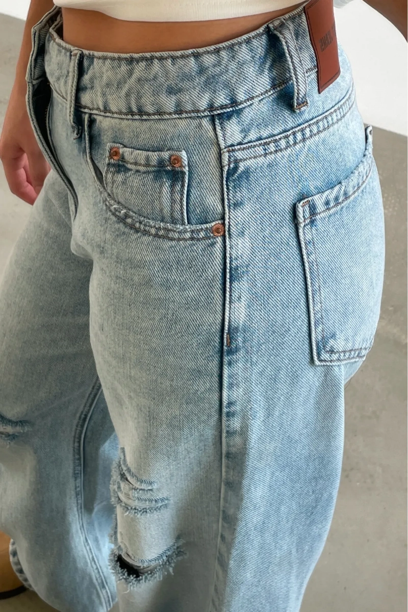 Джинсы свободные Синий гранж Erist store, цвет: синий, НФ-00003120 купить онлайн