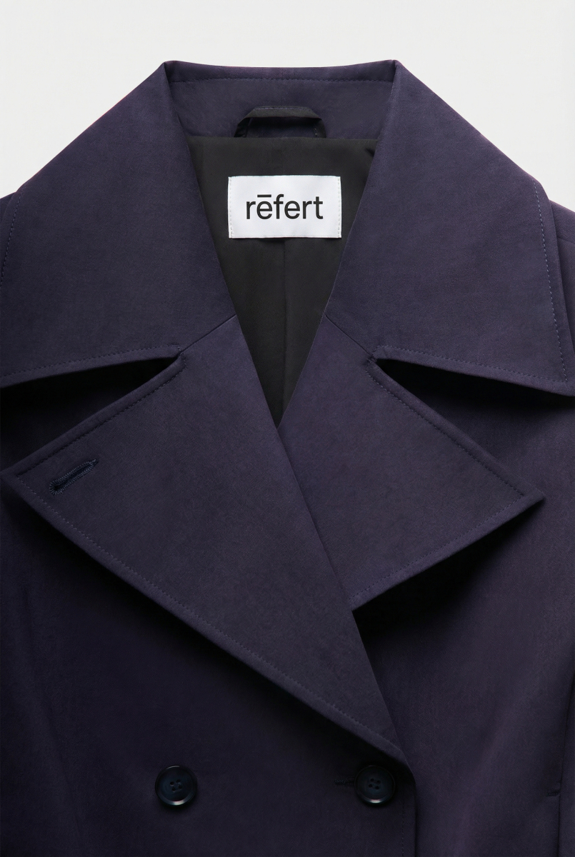 Укороченный тренч из плащевой ткани REFERT, цвет: синий, 03-4036/1-2511 купить онлайн