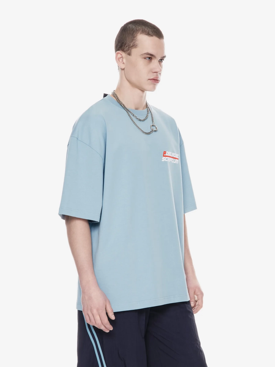 Футболка оверсайз с принтом p.p.s., цвет: голубой, 1131.001.00.02.322 купить онлайн