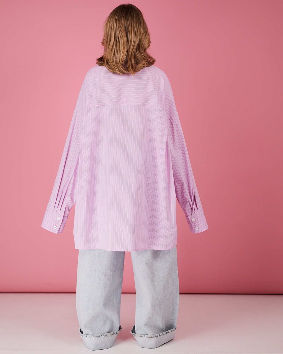 Рубашка макси оверсайз #20 TABOO, цвет: розовый, Rub20 купить онлайн