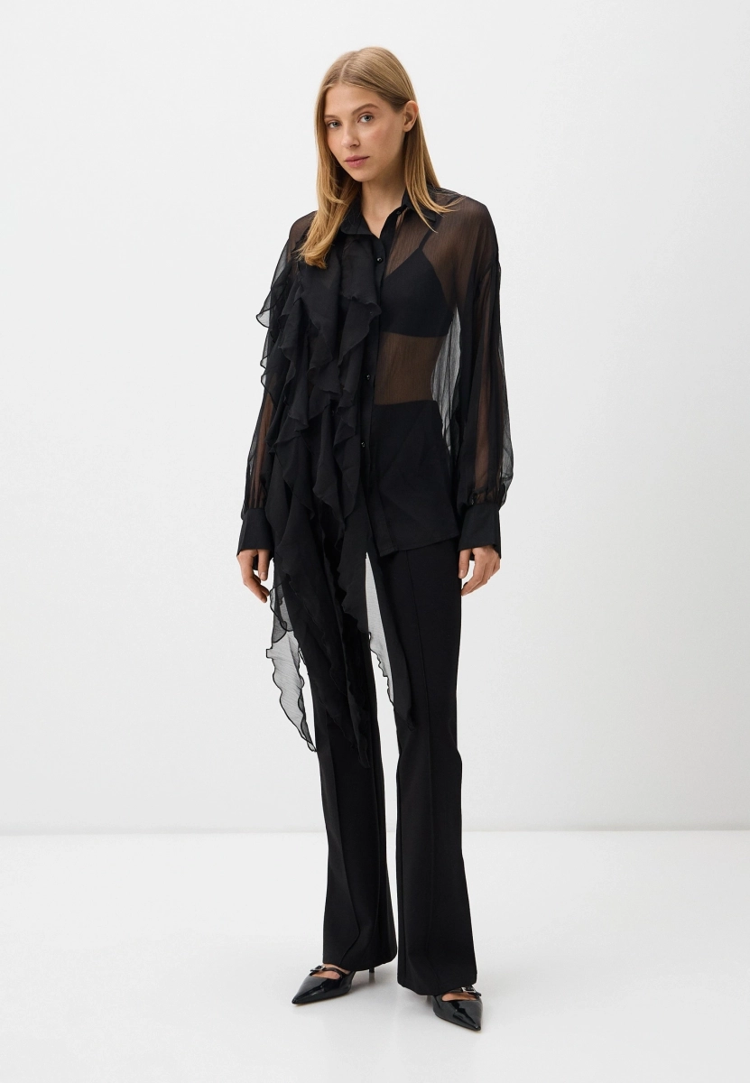 Блузка шифоновая ENEVOO, цвет: Черный, 02657 купить онлайн