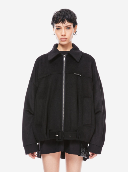 Шерстяной бомбер - пальто