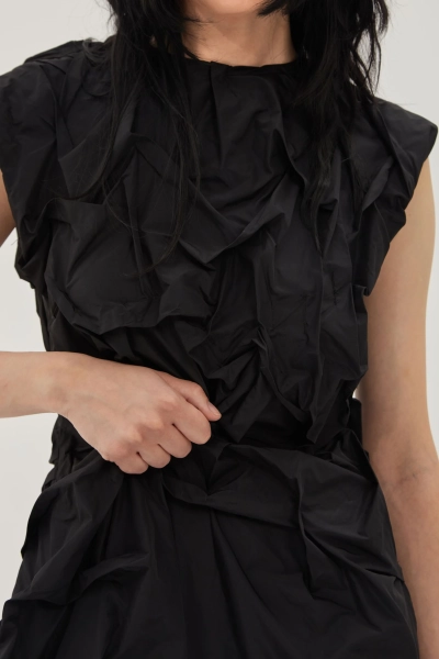 Платье мятое UNKE, цвет: Черный, 2601D008P_BL купить онлайн