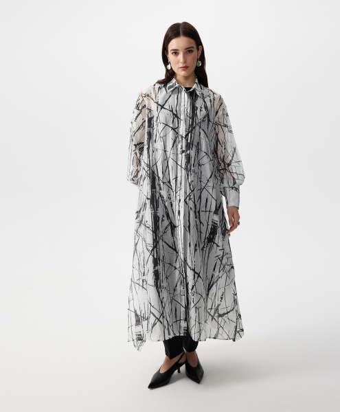 Туника из полупрозрачной ткани GLVR, цвет: белый, 126G21GAC2224 купить онлайн