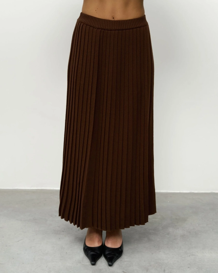 Вязаный костюм с длинной юбкой YONSRU, цвет: шоколад, 823 купить онлайн