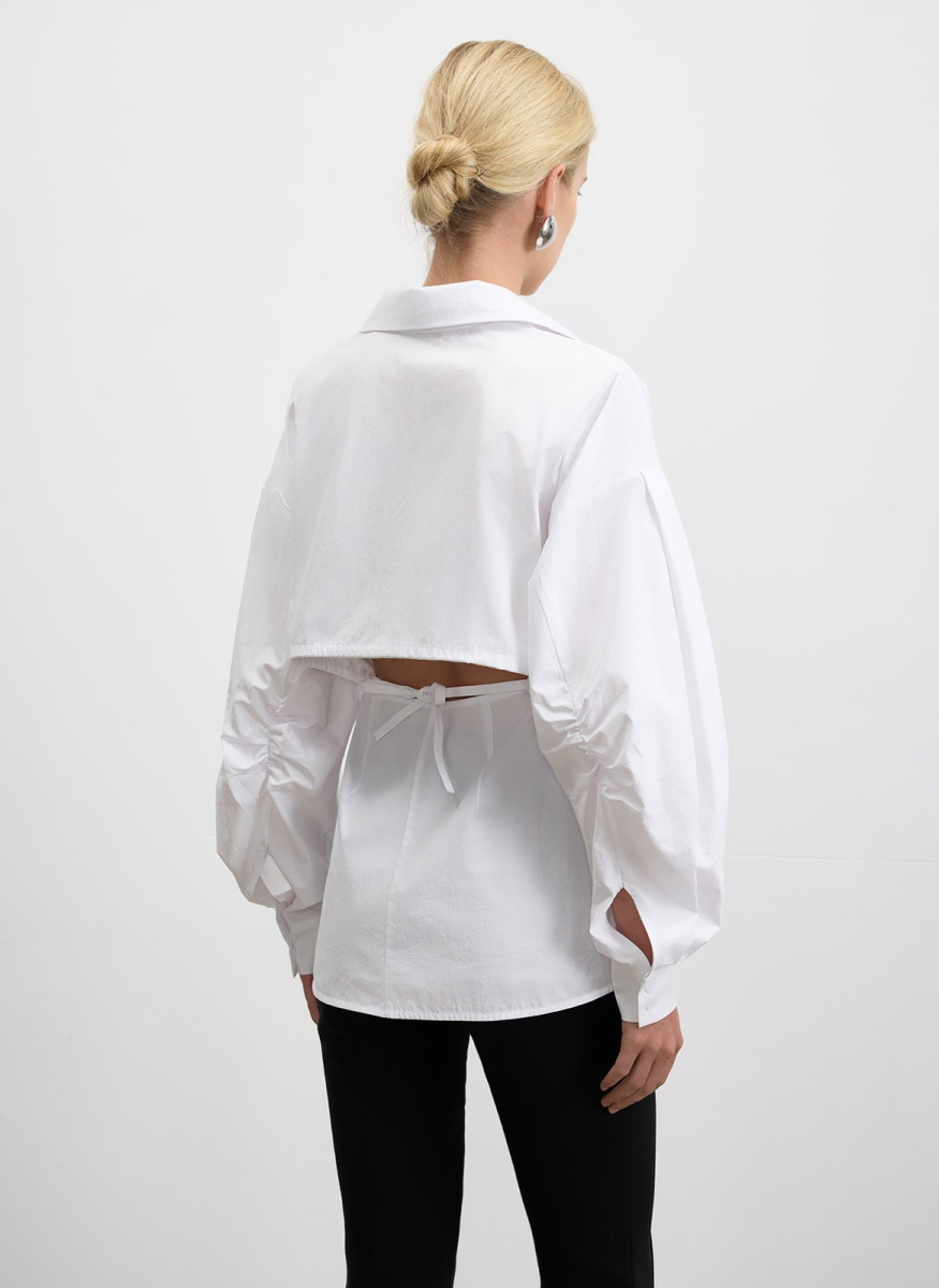 Рубашка с объемным рукавом ALL WE NEED, цвет: белый,  купить онлайн