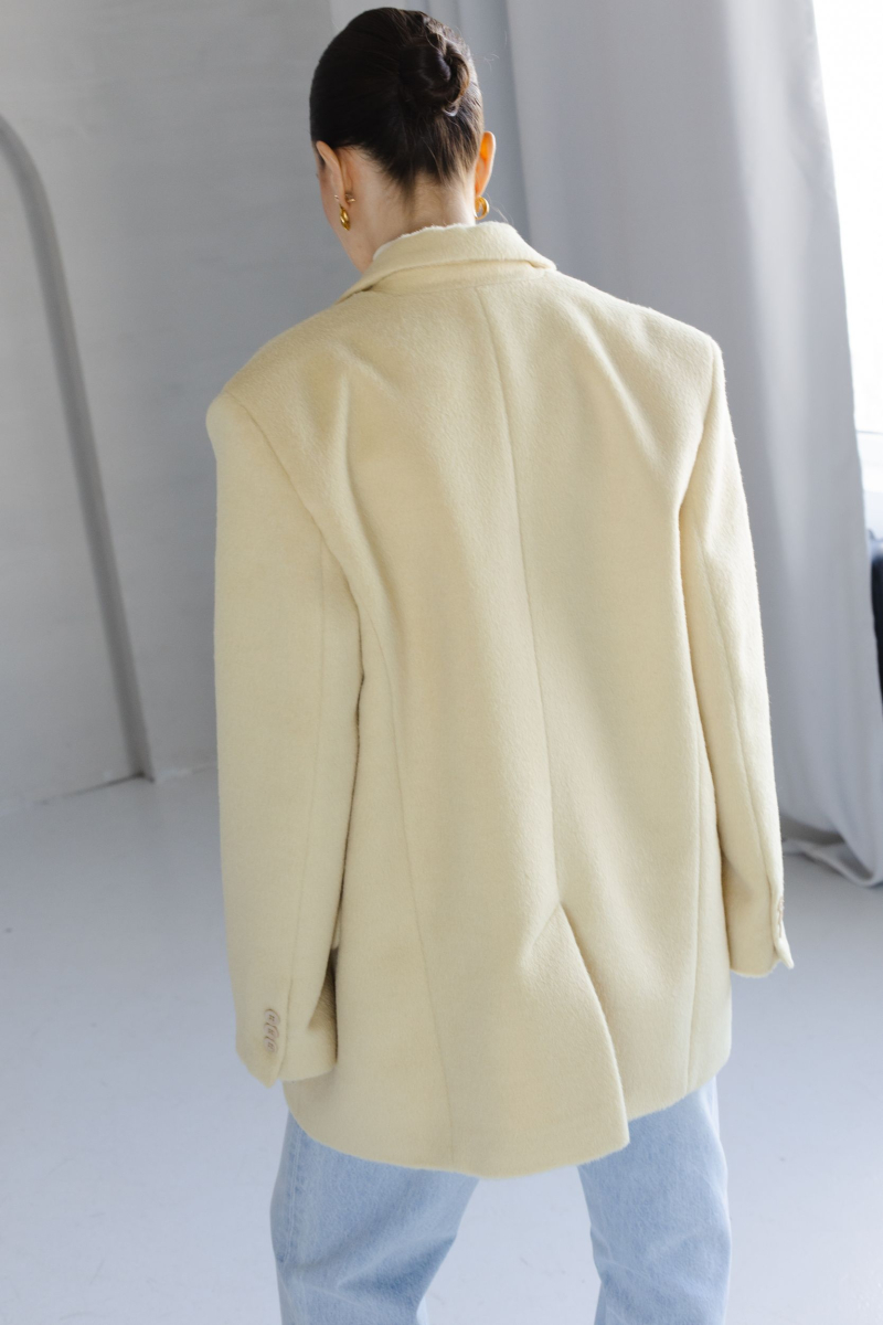 Пальто из смесовой шерсти однобортное укороченное VLVT, цвет: Желтый, 00-00005294 купить онлайн