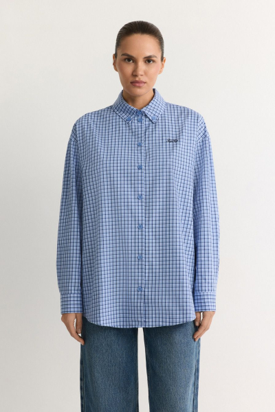 Рубашка прямого силуэта TOPTOP, цвет: голубой, TT.021.18819.601 купить онлайн