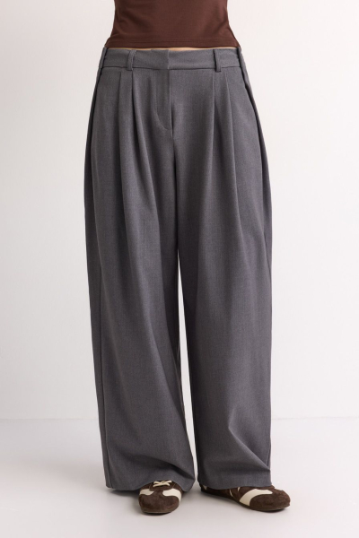 Брюки широкие с защипами TOPTOP, цвет: серый, TTS.032.18768.800 купить онлайн