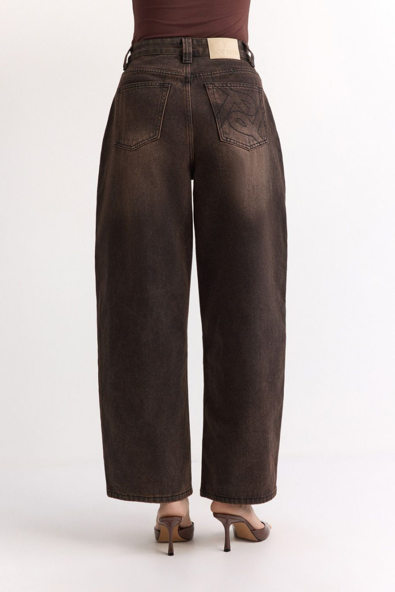 Широкие джинсы TOPTOP, цвет: коричневый, TT.036.18481.700 купить онлайн