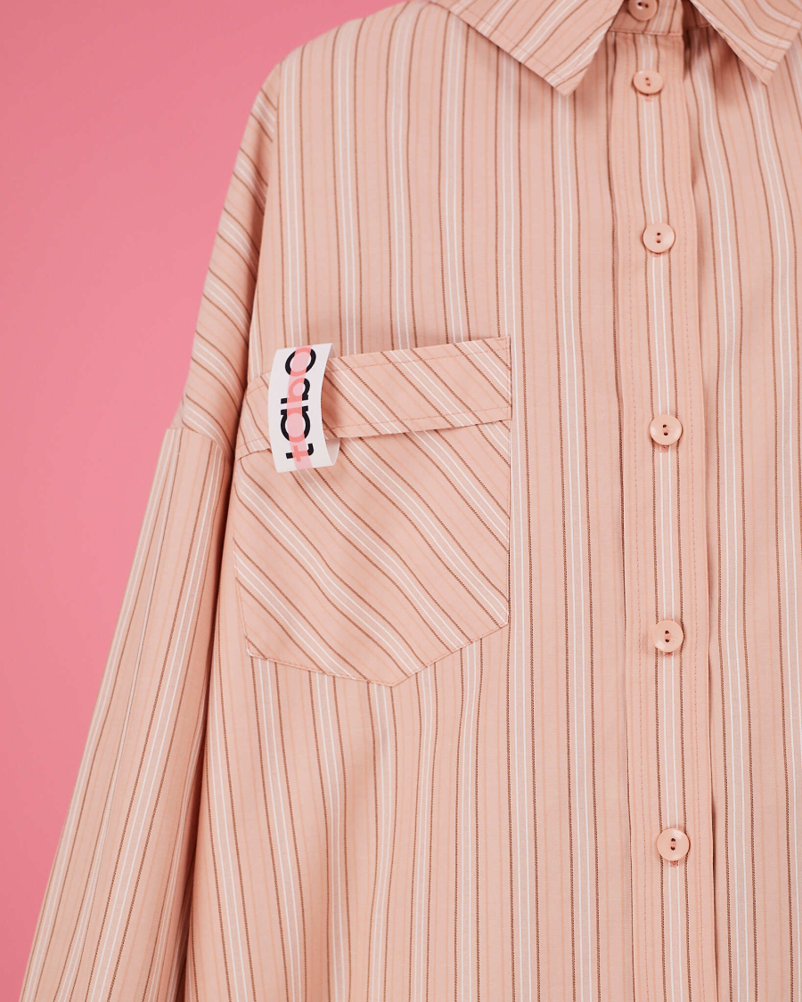 Рубашка макси оверсайз #32 TABOO, цвет: бежевый, Rub32 купить онлайн