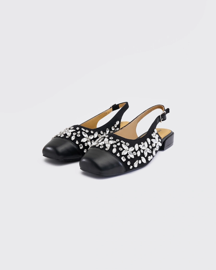 Туфли слингбэк Камни ASIA ST 71, цвет: Черный Ast71.Slingback-black купить онлайн