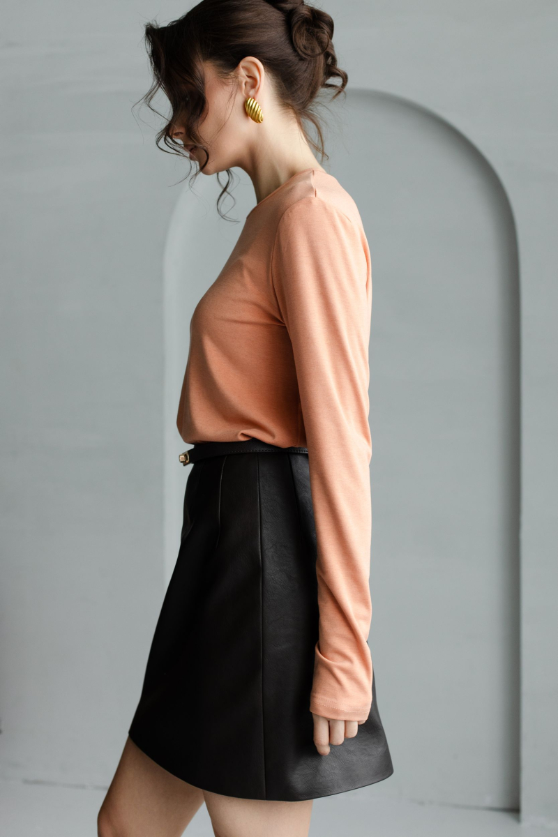 Юбка из экокожи мини VLVT, цвет: коричневый, 00-00005301 купить онлайн